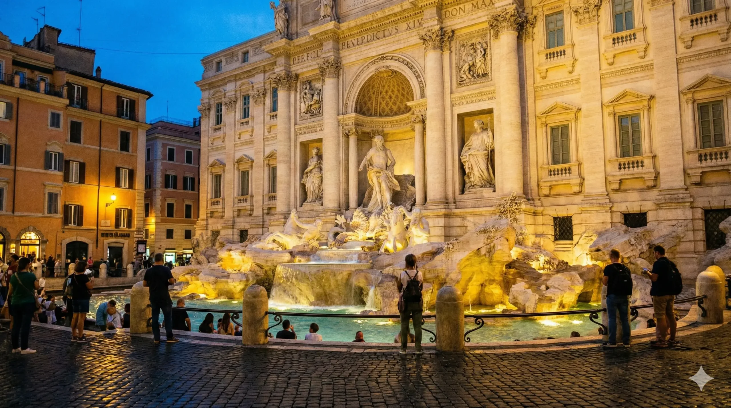 Trevi Fountain, a must-see stop on our private Rome shore excursions from Civitavecchia port. Luxury private tours for American cruise passengers.